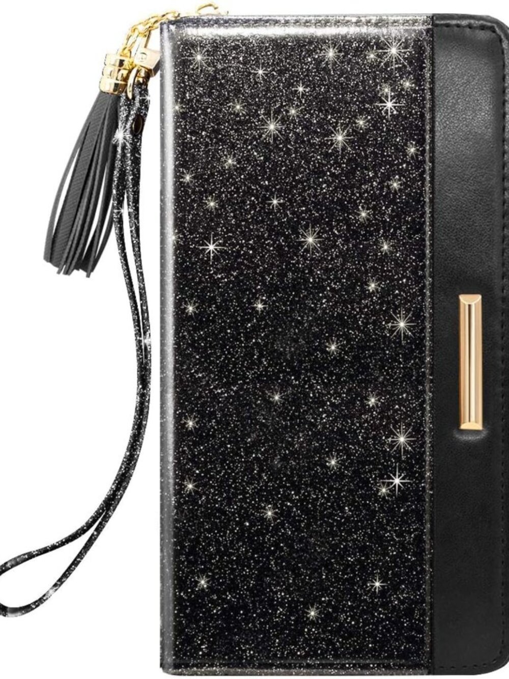 Stylish Black Glitter Wallet for Women | RFID Blocking Credit Card Holder